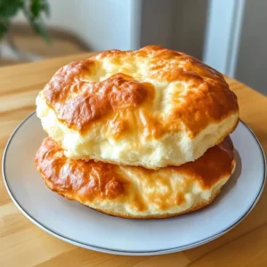 Sliced Cottage Cheese Cloud Bread with butter and herbs.