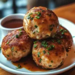Golden, crispy Reuben Balls served with Spicy Thousand Island Dipping Sauce.