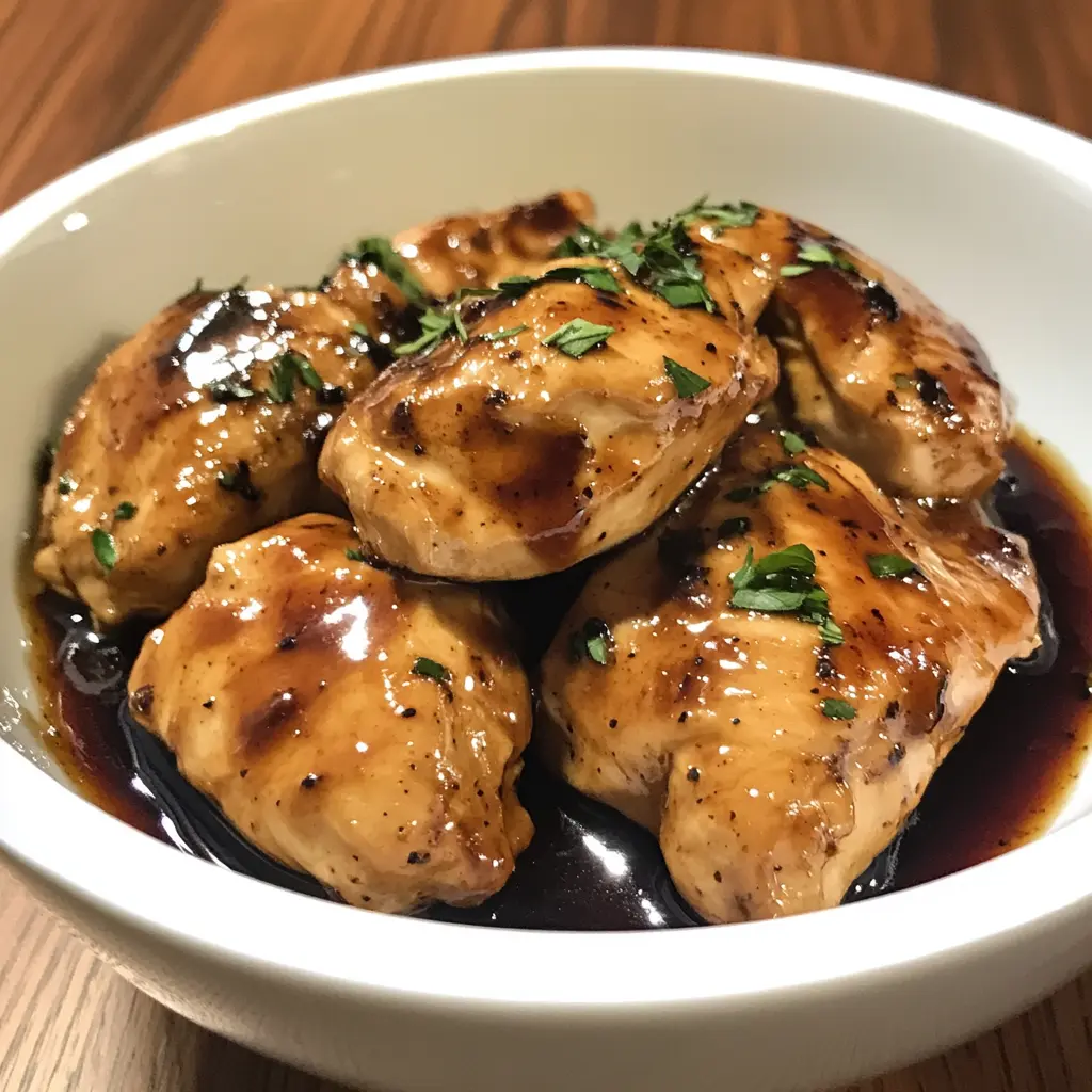 A bowl of Crockpot Bourbon Chicken with tender, glazed chicken pieces over steamed rice, garnished with green onions and sesame seeds.