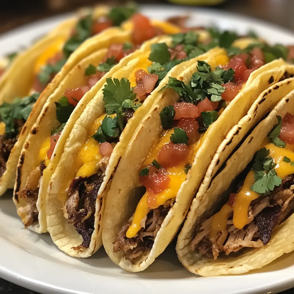 Crispy Easy Birria Tacos on a plate, ready for dipping and enjoying.