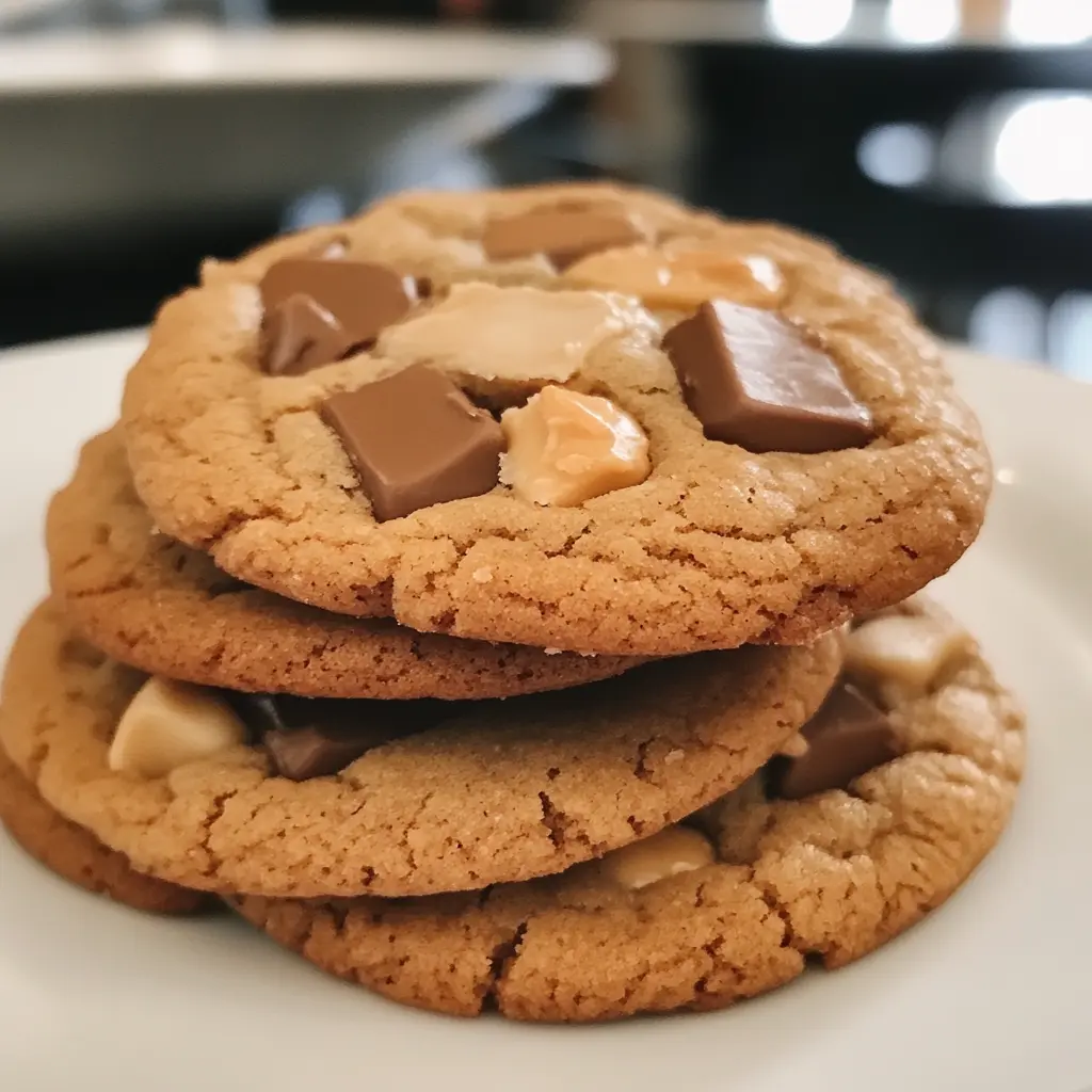 Stack of homemade peanut butter cookies with crisscross fork marks
