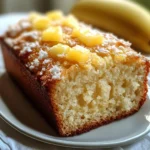 Sliced Pina Colada Bread showing moist texture and coconut topping.