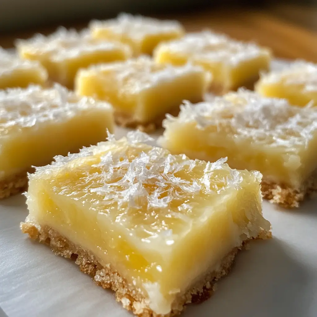 Pineapple Bliss Bars with a golden crust and creamy pineapple topping on a white plate.