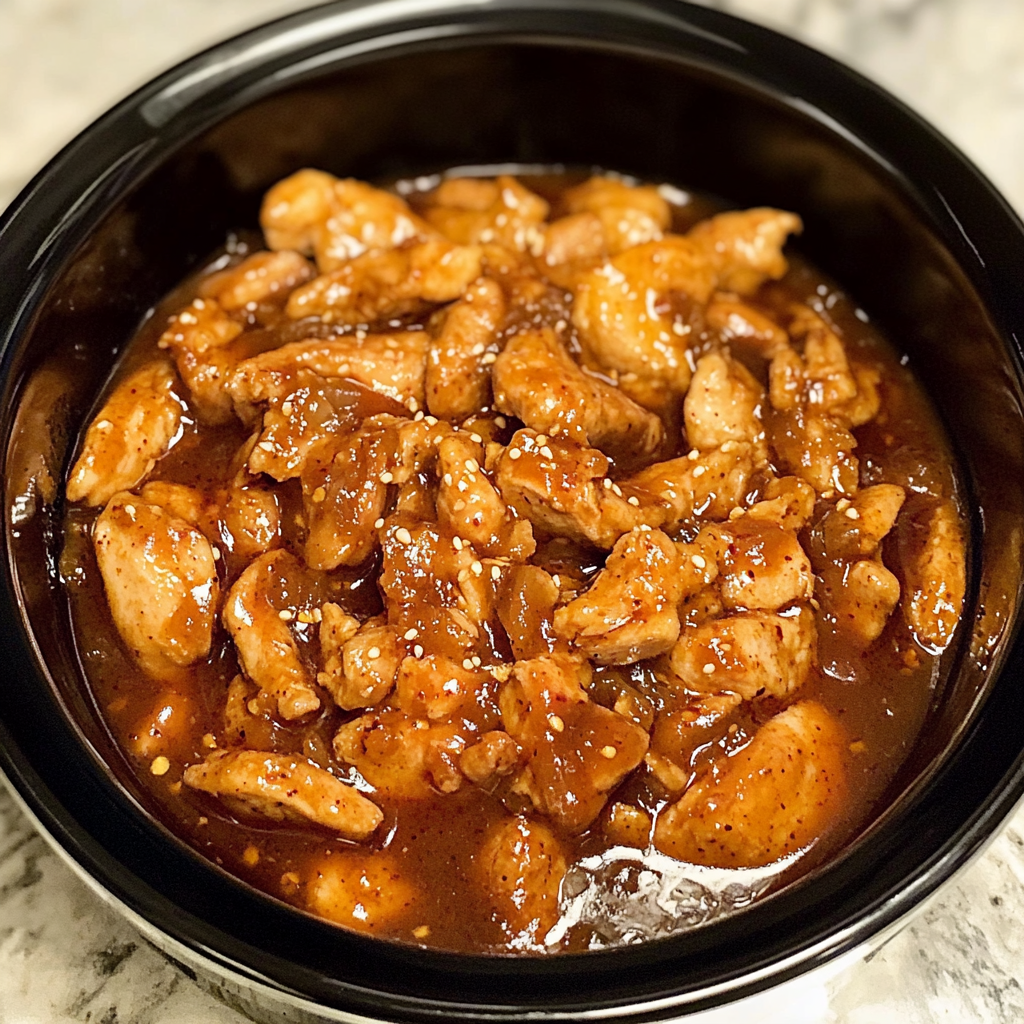 Tender Sweet Chili Chicken glazed with a tangy, spicy sauce.