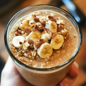 Tiramisu overnight oats layered in a jar with cocoa dusting and ladyfinger crumbles