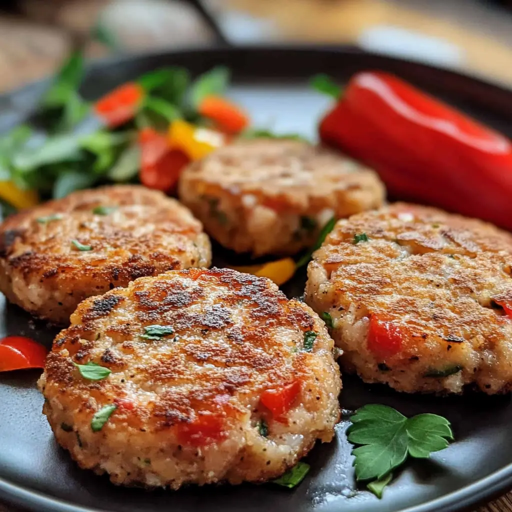 Crispy golden tuna cakes on a plate with lemon wedges and aioli.
