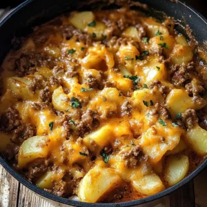 Plate of crock pot beef and potatoes garnished with fresh parsley.