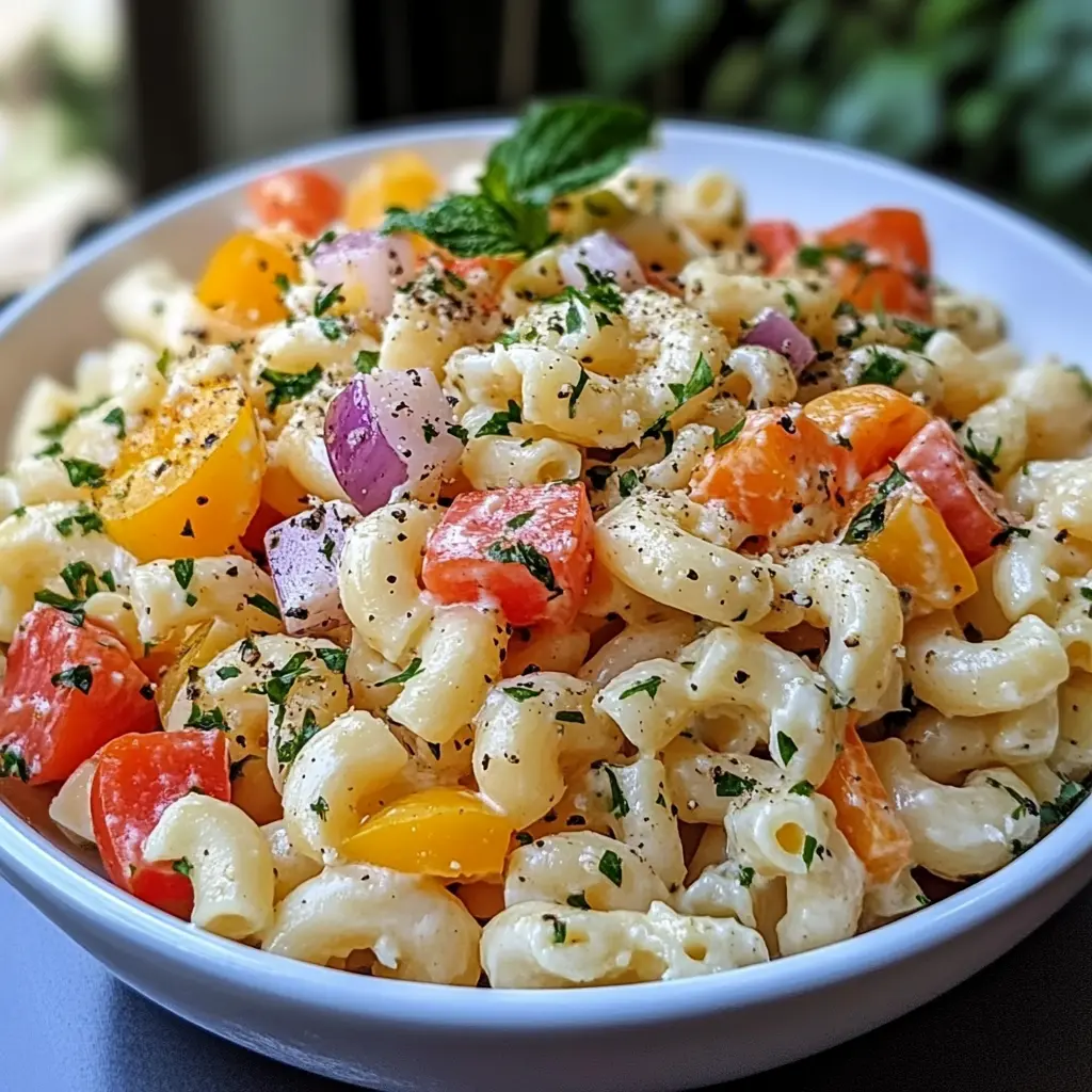 Assiette colorée de Salade de Pâtes Océane avec crevettes et thon